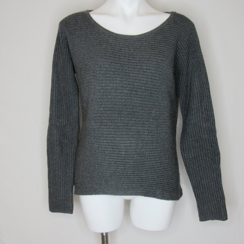 Athleta Gray HUNTLY Knit Wool Blend Boat Neck Sweater Women's S Small
